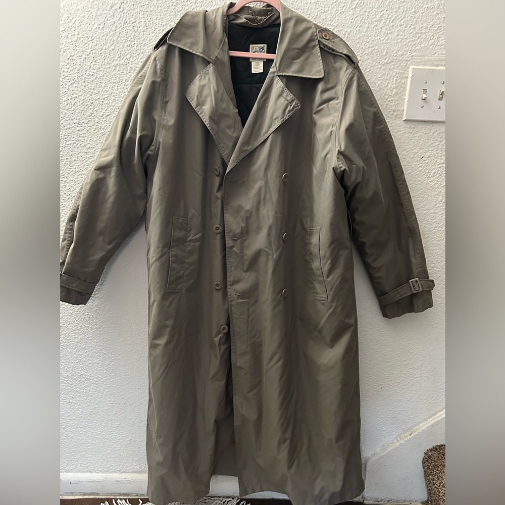 TravelSmith Men's Olive Trench Coat